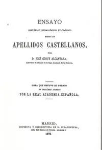 Apellidos castellanos. ensayo histórico etimológico filológico
