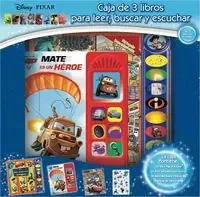 Caja 3 libros lee busca y juega disney pixar rlp